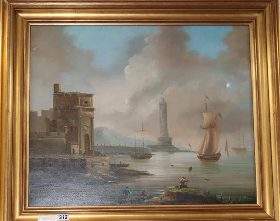 L. Blenco Claudian harbour scene 20 x 24in.